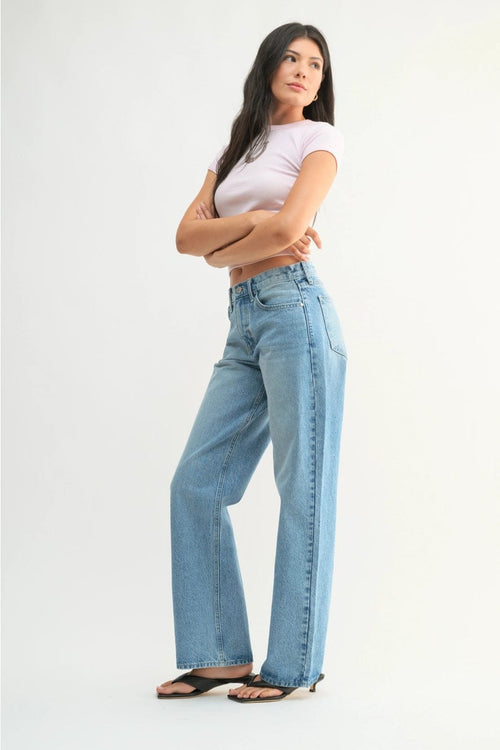 Just Black Denim Relaxed Straight Jeans- Light Wash