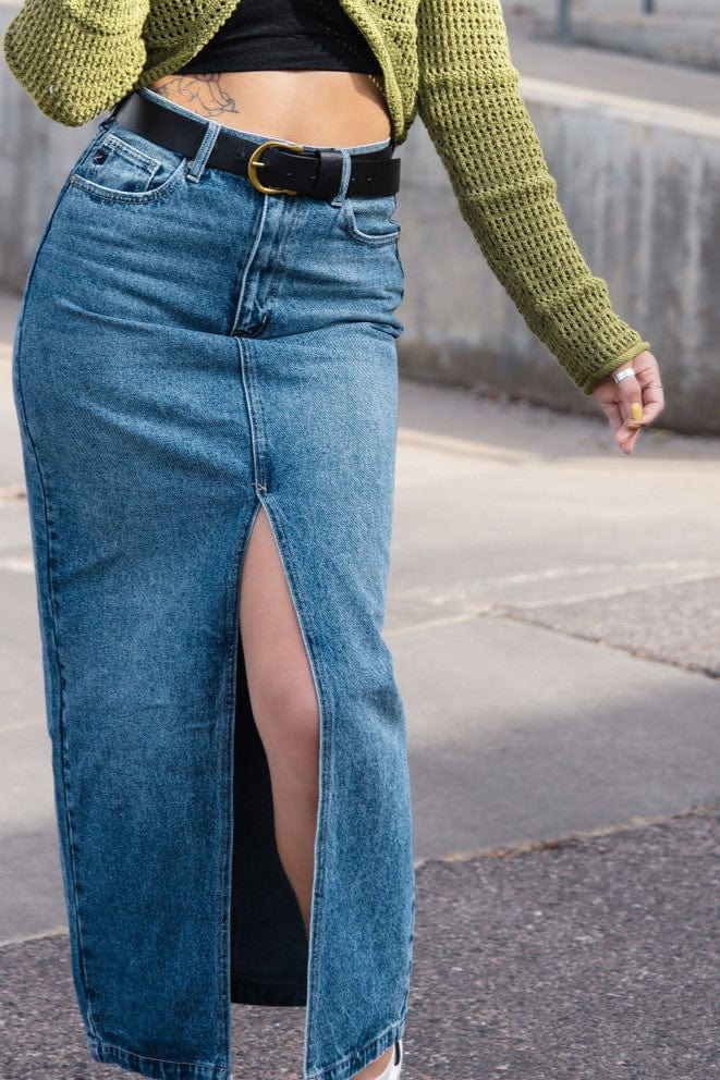 ANA Denim Blue Jean Skirt 22W Faded Streaks Long Modest Home School Y2K 90s  | eBay