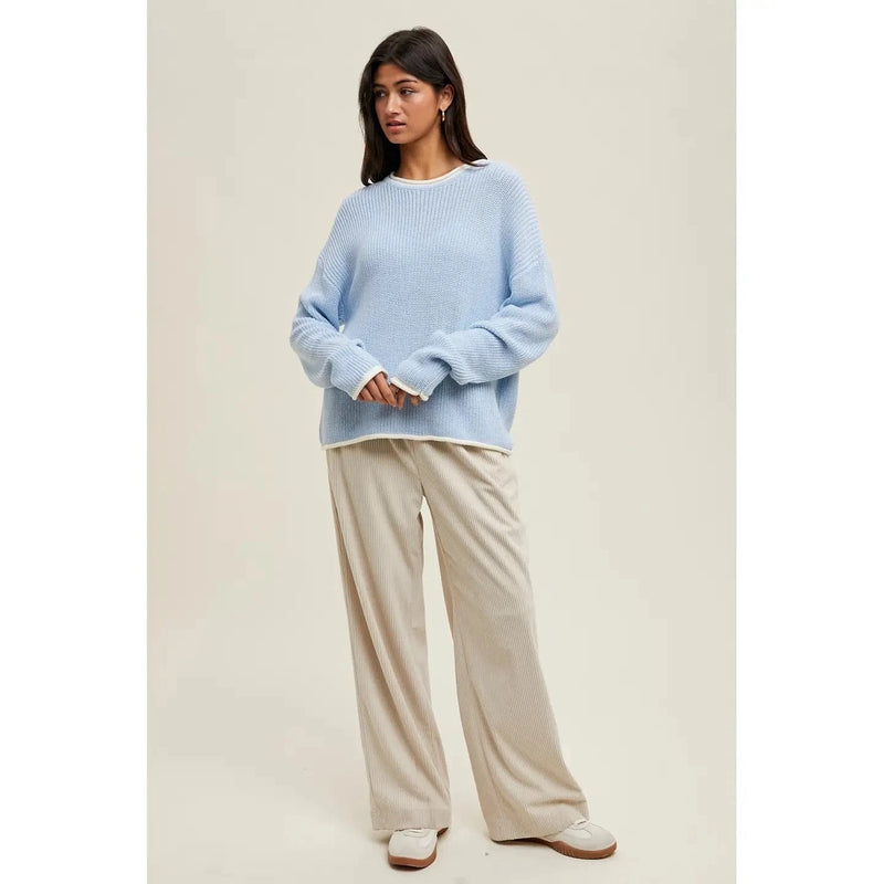 Contrast Knit Sweater