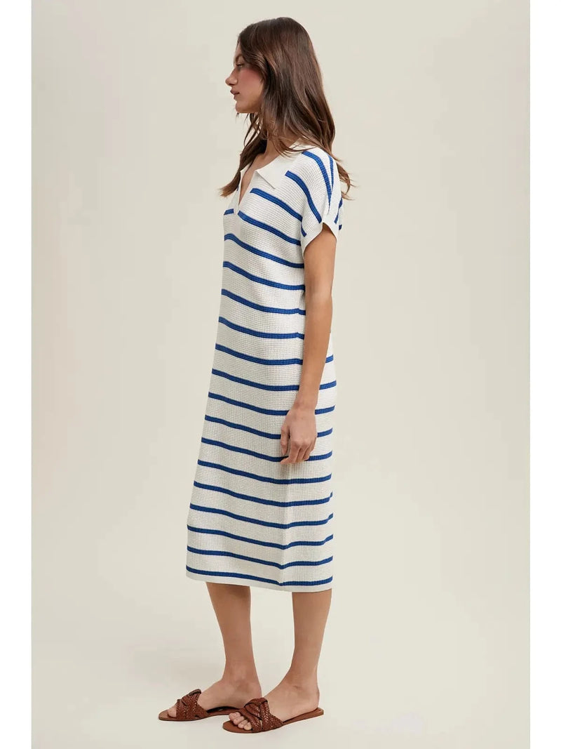 Yara Striped Midi Dress
