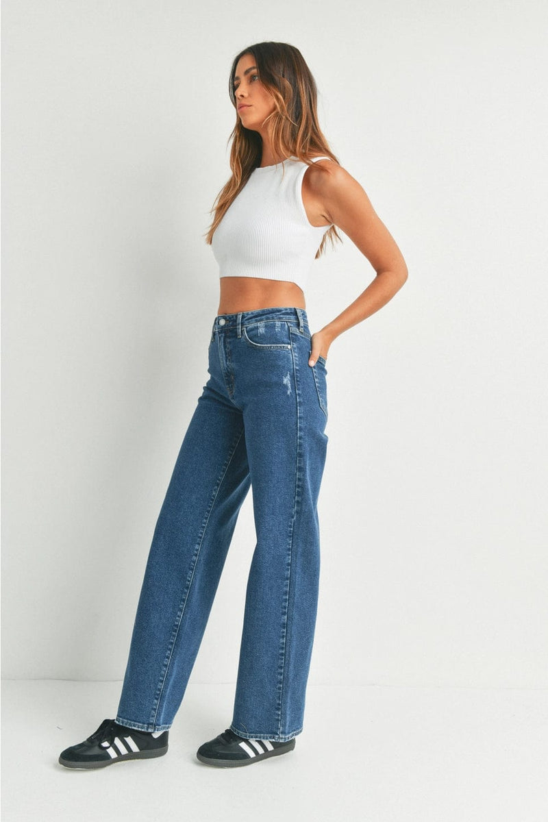 Just Black Denim Long Wide Leg- Dark Wash