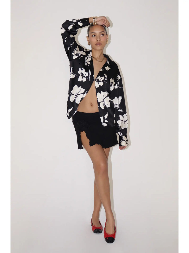 Big Energy Floral Satin Shirt