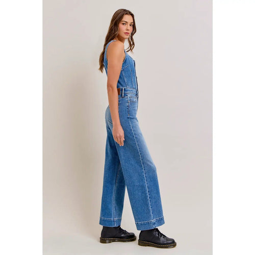 Hidden Jeans Peyton Medium Wash Jumpsuit