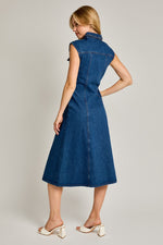 Ky Denim Sleeveless Midi Dress