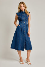 Ky Denim Sleeveless Midi Dress