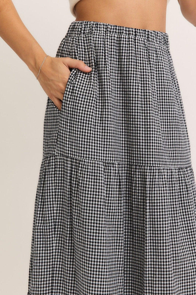 Skye Gingham Midi Skirt