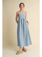 Wynona Blue Smocked Back Dress