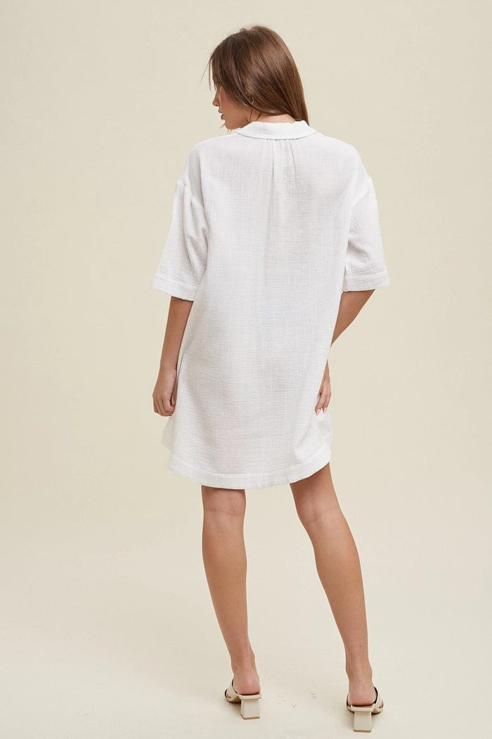 Easy Gauze Button Up Mini Dress