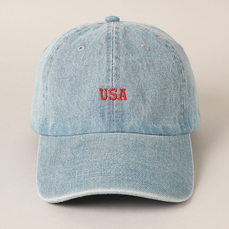 USA Denim Embroidered Hat