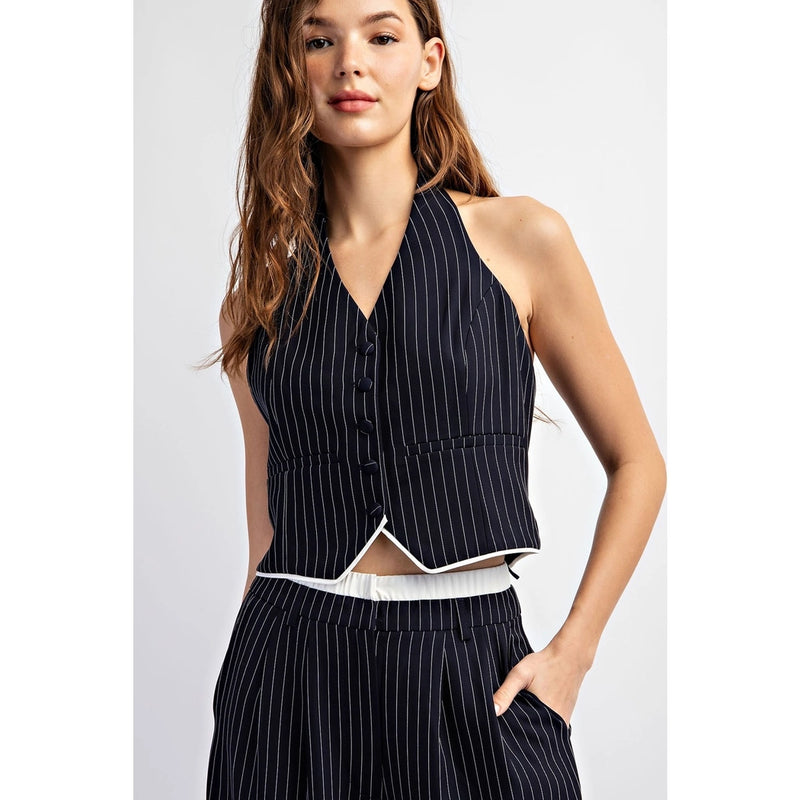 Pin It Striped Halter Vest