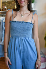 Smocked Bust Denim Jumper