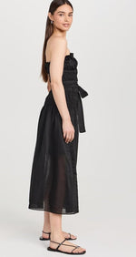 Marabou Strapless Midi Dress