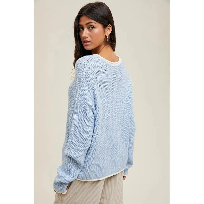 Contrast Knit Sweater
