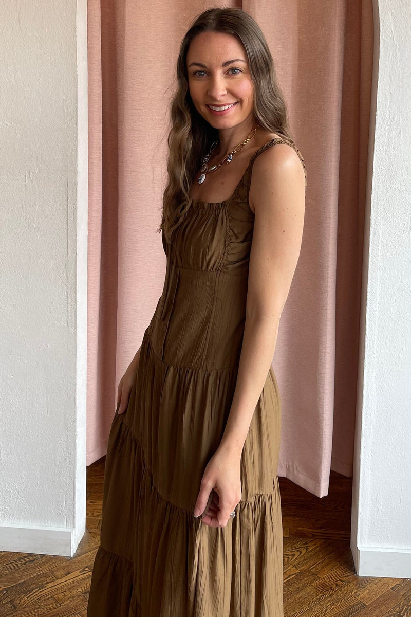 Light A Fire Crinkled Maxi Dress