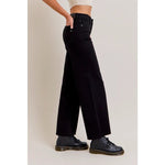 Hidden Jeans Nori Mid Rise Wide Leg Jeans- Clean Black