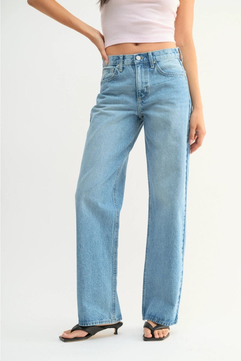 Just Black Denim Relaxed Straight Jeans- Light Wash