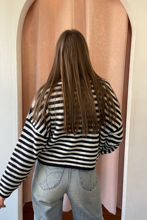 Piper Cardigan- Navy Striped