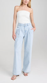 A Brand Pleated Pant- Iris