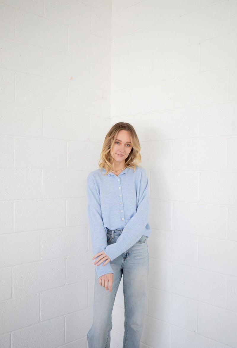 RESTOCK Piper Cardigan- Sky Blue