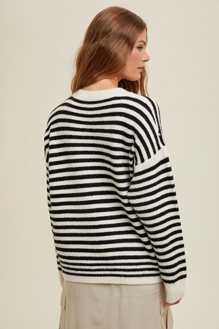 RESTOCK Manhattan Drop Shoulder Stripe Sweater