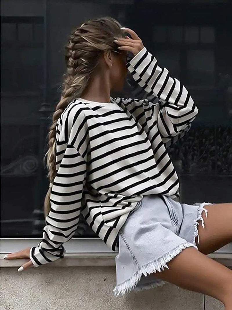 Over and Over Striped Blouse