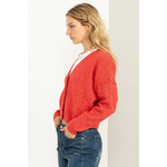 In the Spirit Red V-Neck Cardigan