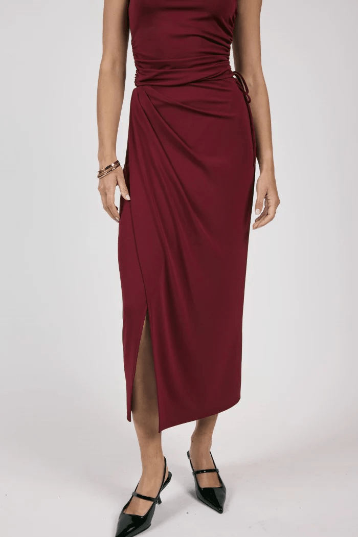 Fiery Spirit Ruched Maxi Skirt