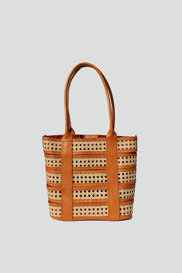 Garjita Rattan Tote - Tan