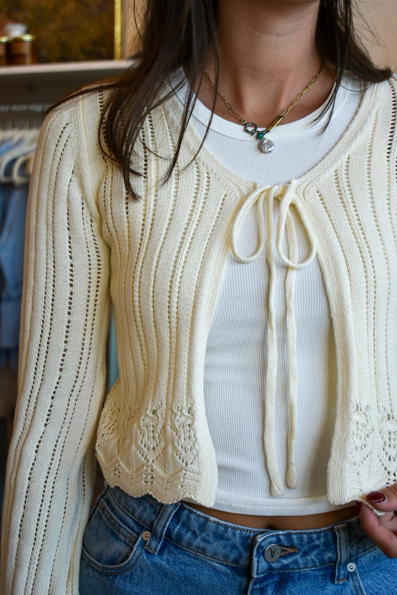 Chamomile Front Tie Cardigan