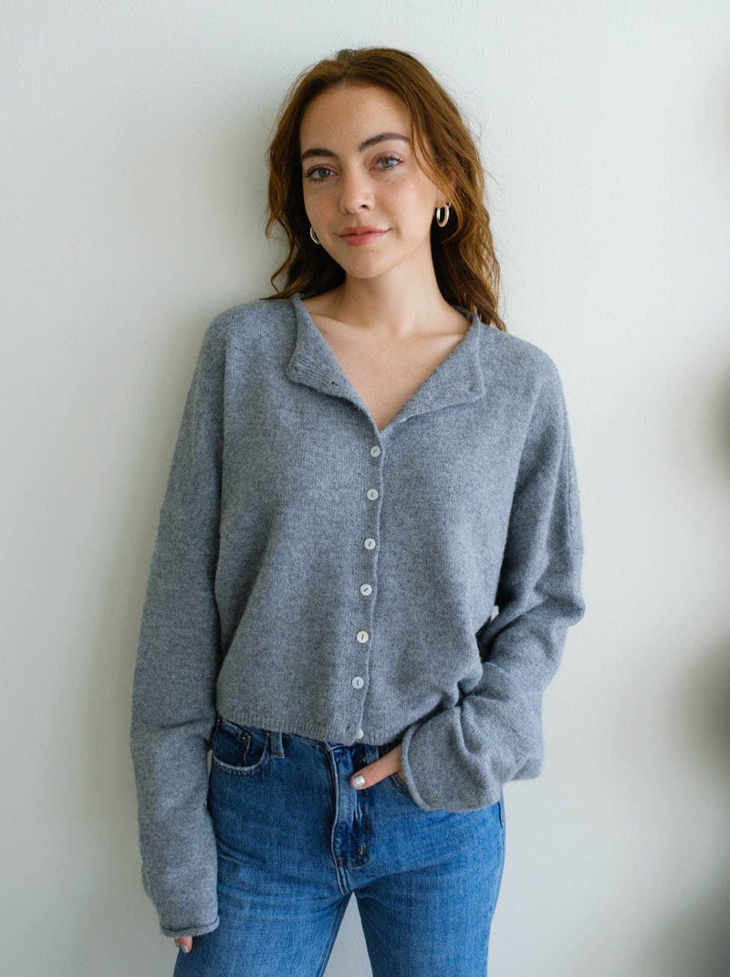 RESTOCK Piper Cardigan- Heather Grey