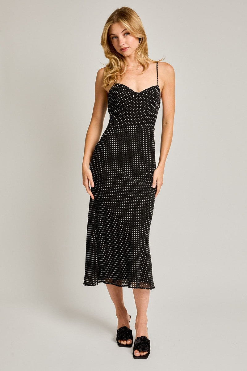 Mon Cheri Polka Dot Midi Dress