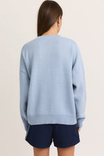 Teddy Light Blue Graphic Sweater