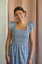Aster Gingham Floral Midi Dress