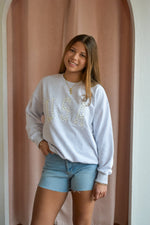 USA Contrast Oversize Sweatshirt