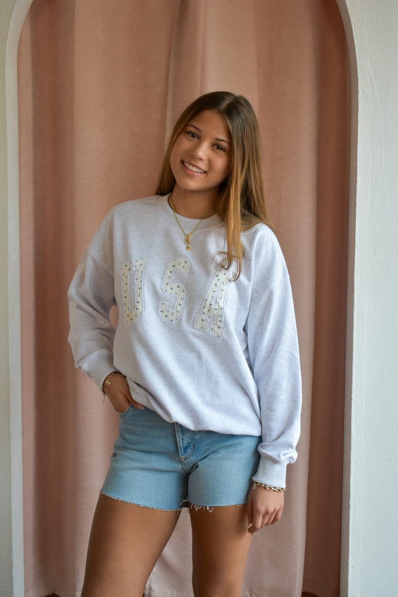 USA Contrast Oversize Sweatshirt