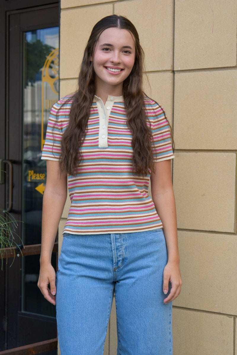 Striped Knit Tee