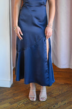 Harrison Navy Slip Midi Dress