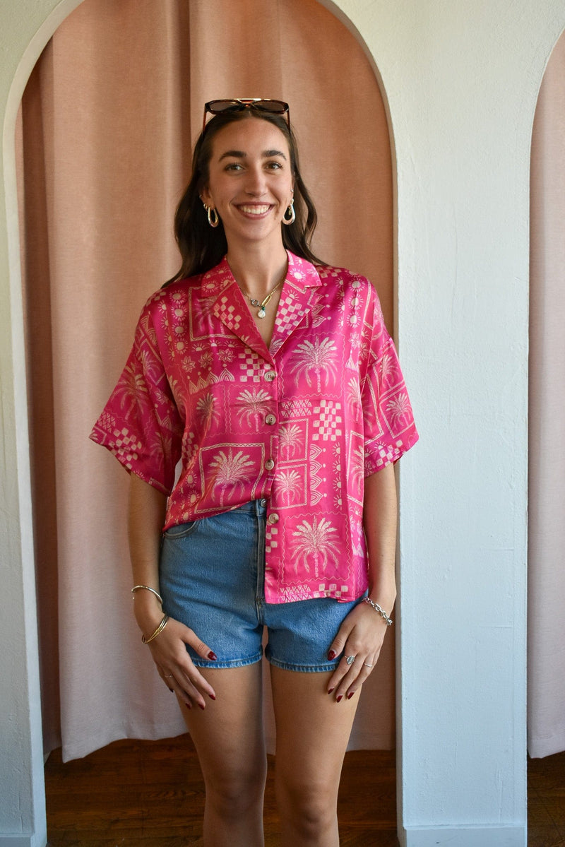 Mirage Short Sleeve Satin Shirt