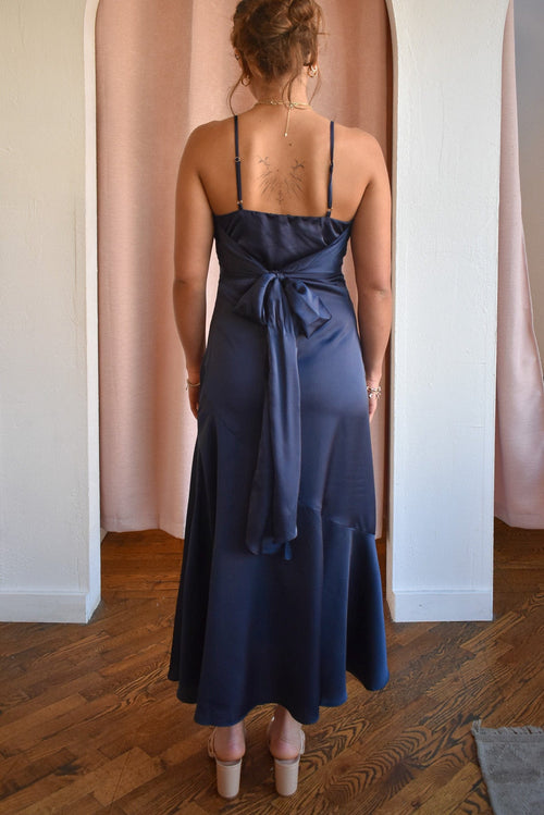 Harrison Navy Slip Midi Dress
