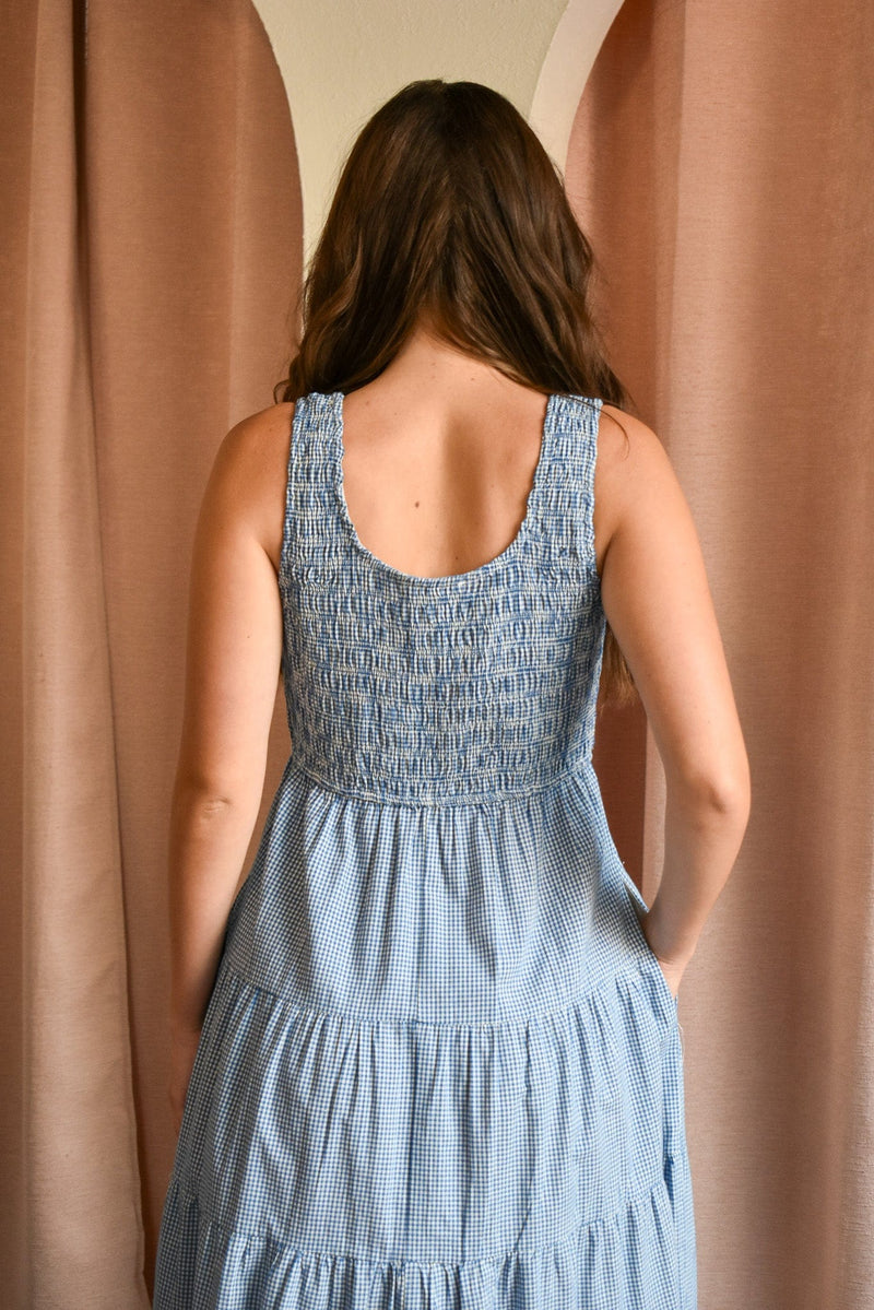 Paris Plaid Tiered Midi Dress
