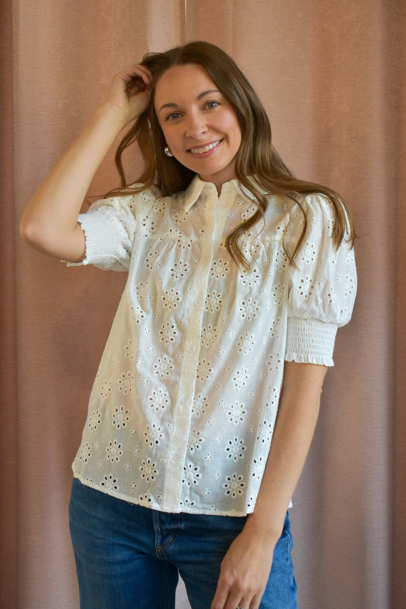 Eyelet Cotton Blouse