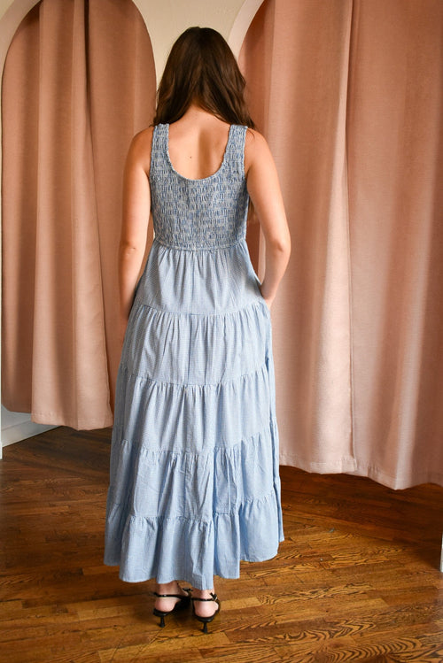Paris Plaid Tiered Midi Dress