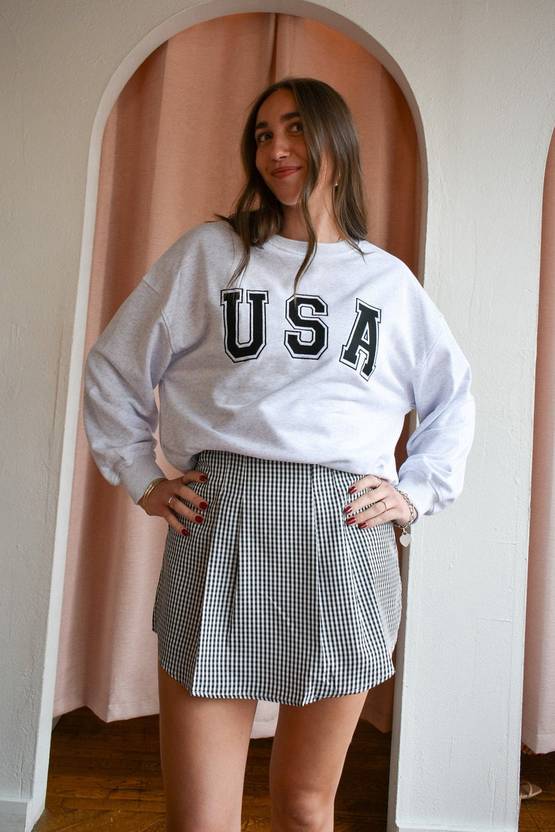 USA Embroidered Crewneck Sweatshirt