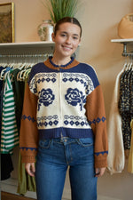 Sweet Rose Zip Sweater Jacket