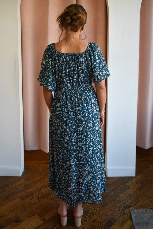 Margarite Floral Tie Front Midi Dress