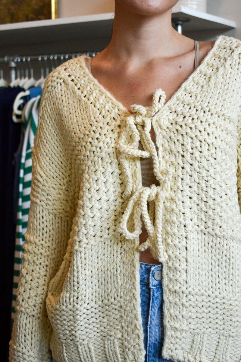 Ivory Tie Front Cardigan