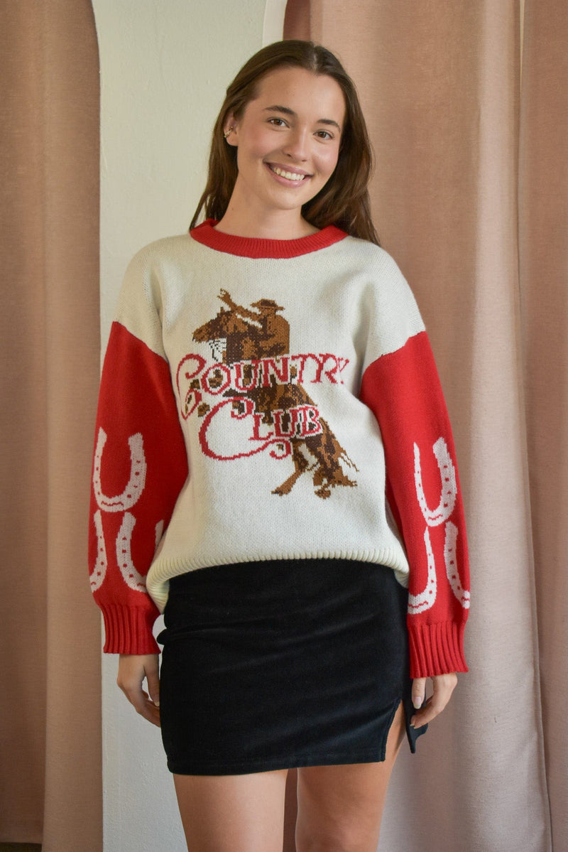 Country Club Graphic Sweater
