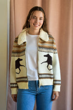 Western Horse Zip Cardigan