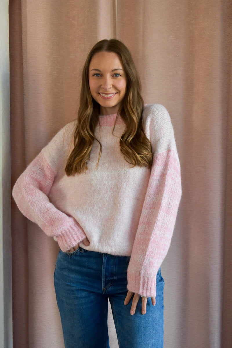 Pink Colorblock Sweater