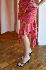 Stars Aligned Diagonal Ruffle Midi Dress